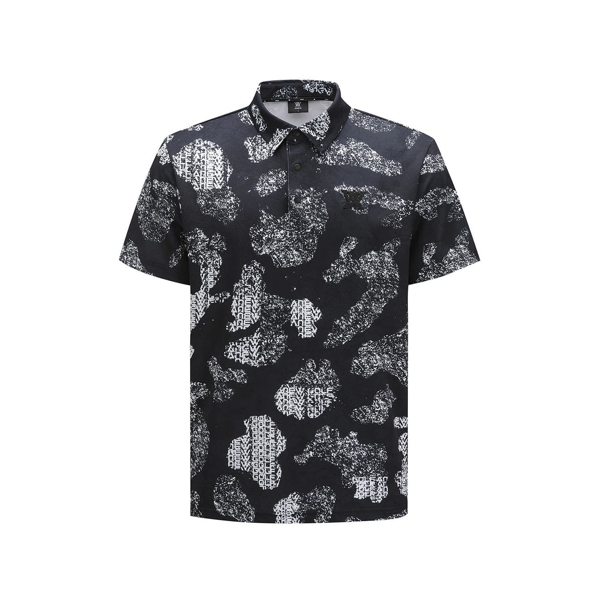어뉴골프(ANEW GOLF) MEN WAVE PATTERN SHORT T-SHIRT_BK
