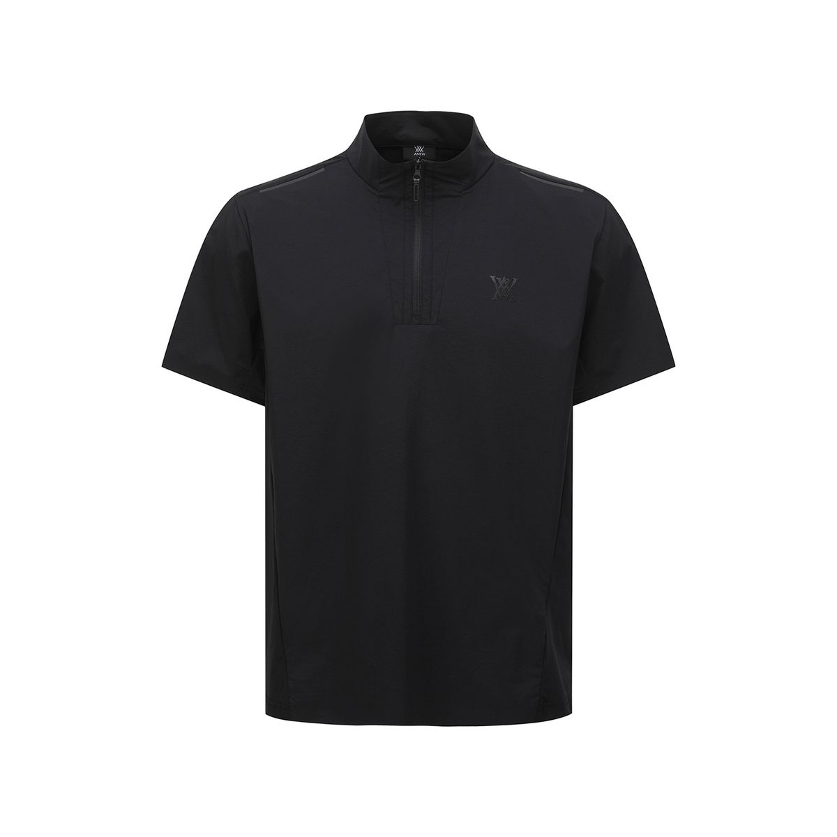 어뉴골프(ANEW GOLF) MEN BLACK FINISH HALF ZIP SHORT T-SHIRT_BK