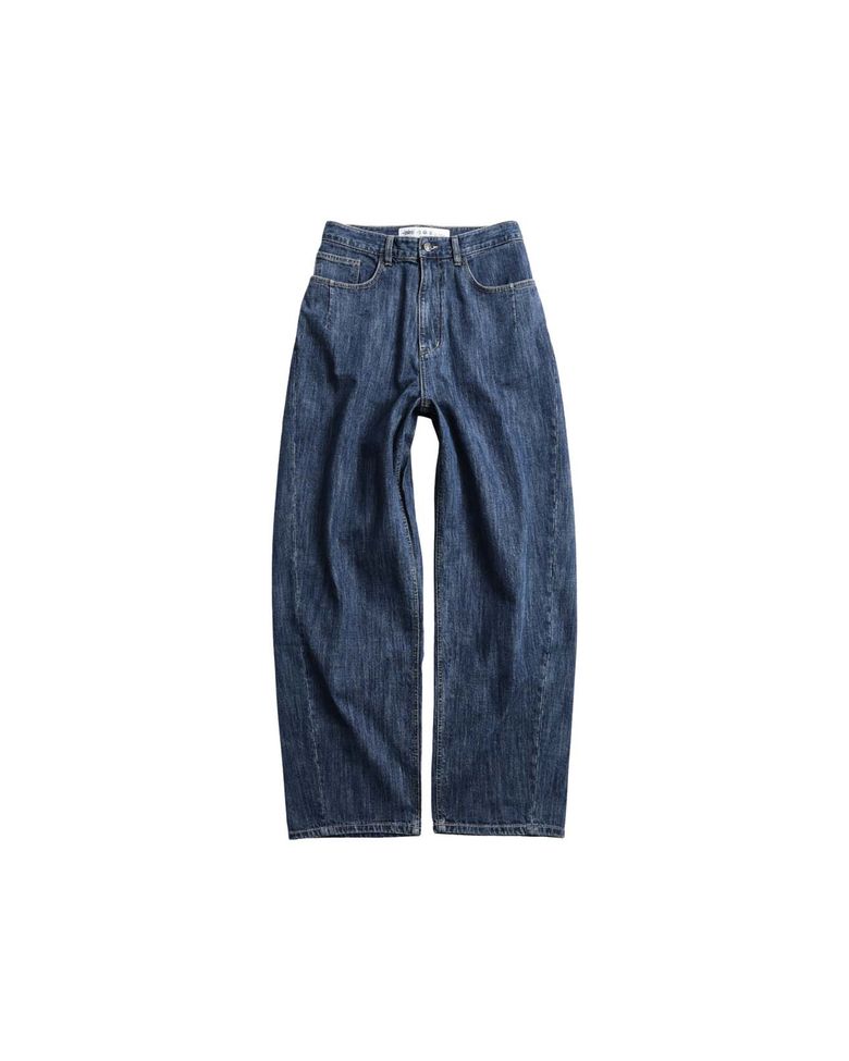 HOWDY CURVED DENIM PANT (MEDIUM BLUE)