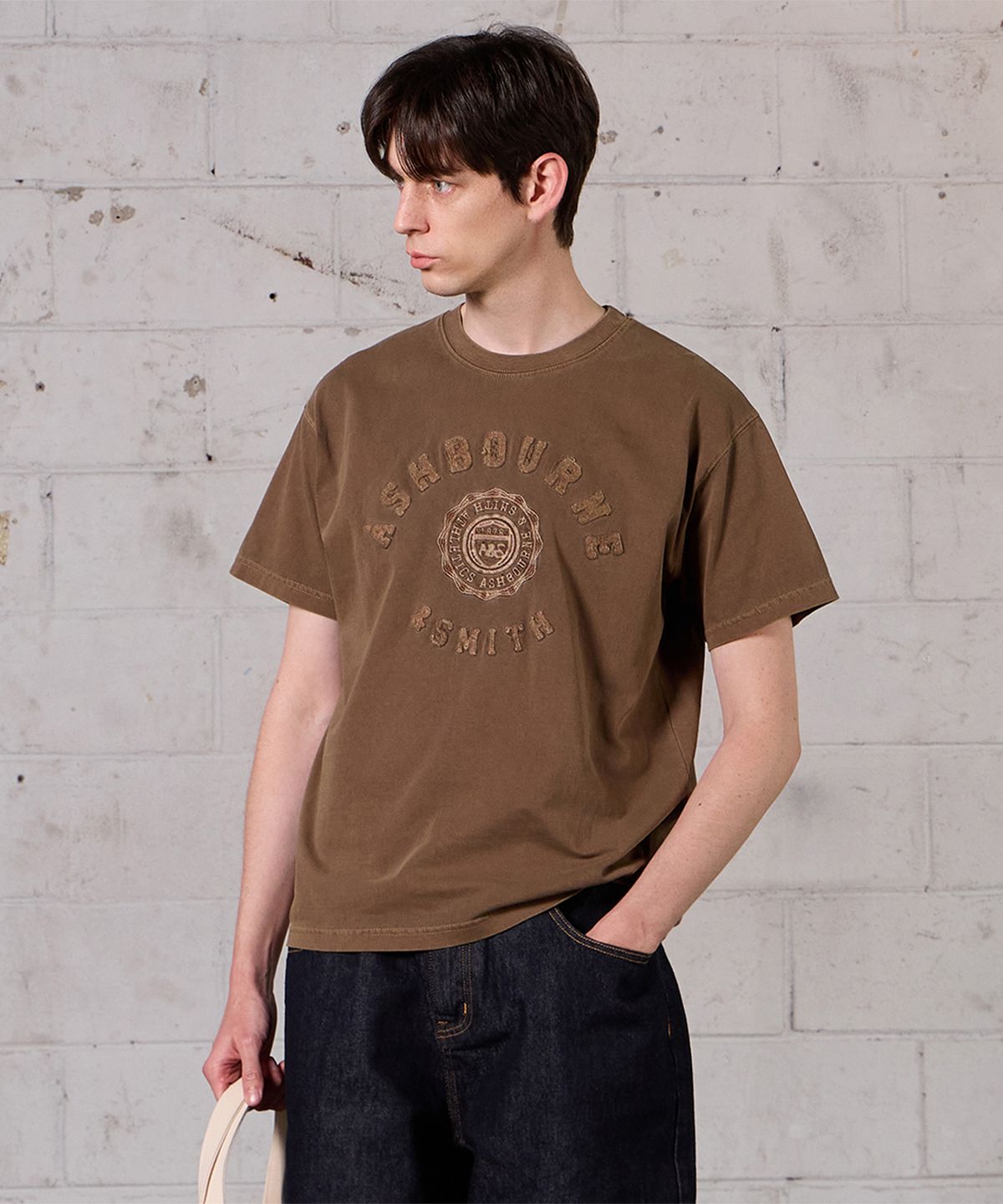 애쉬본&스미스(ASHBOURNE & SMITH) [MEN] ATHL 피그먼트 반팔티 ASH1006_브라운