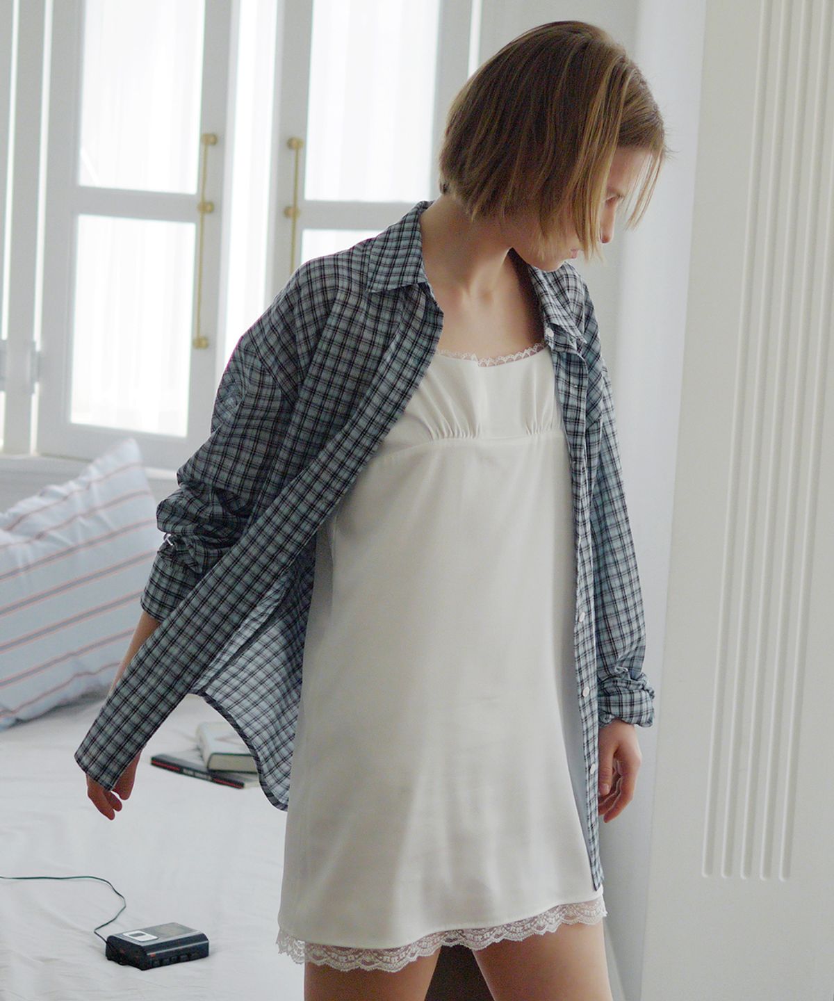 애프터아워즈(AFTERHOURS) SUMMER CHECK SHIRTS (BLUE)