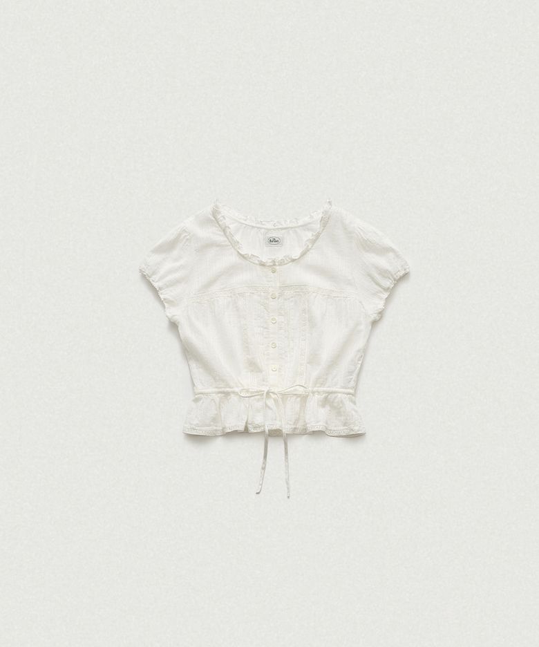 Fiona Lace Trim Blouse_Ivory