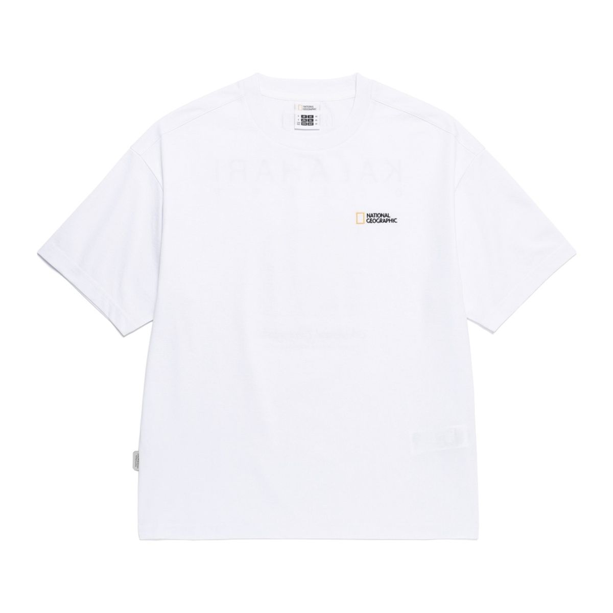 내셔널지오그래픽(NATIONALGEOGRAPHIC) N262UTS110 ECO 칼라하리 그래픽 세미오버핏 반팔티셔츠 WHITE