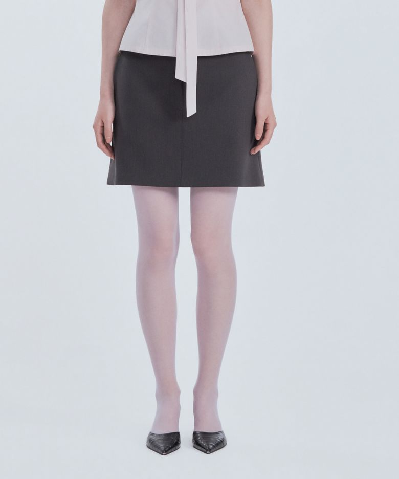 Mila Waist A-Line Skirt - Charcoal
