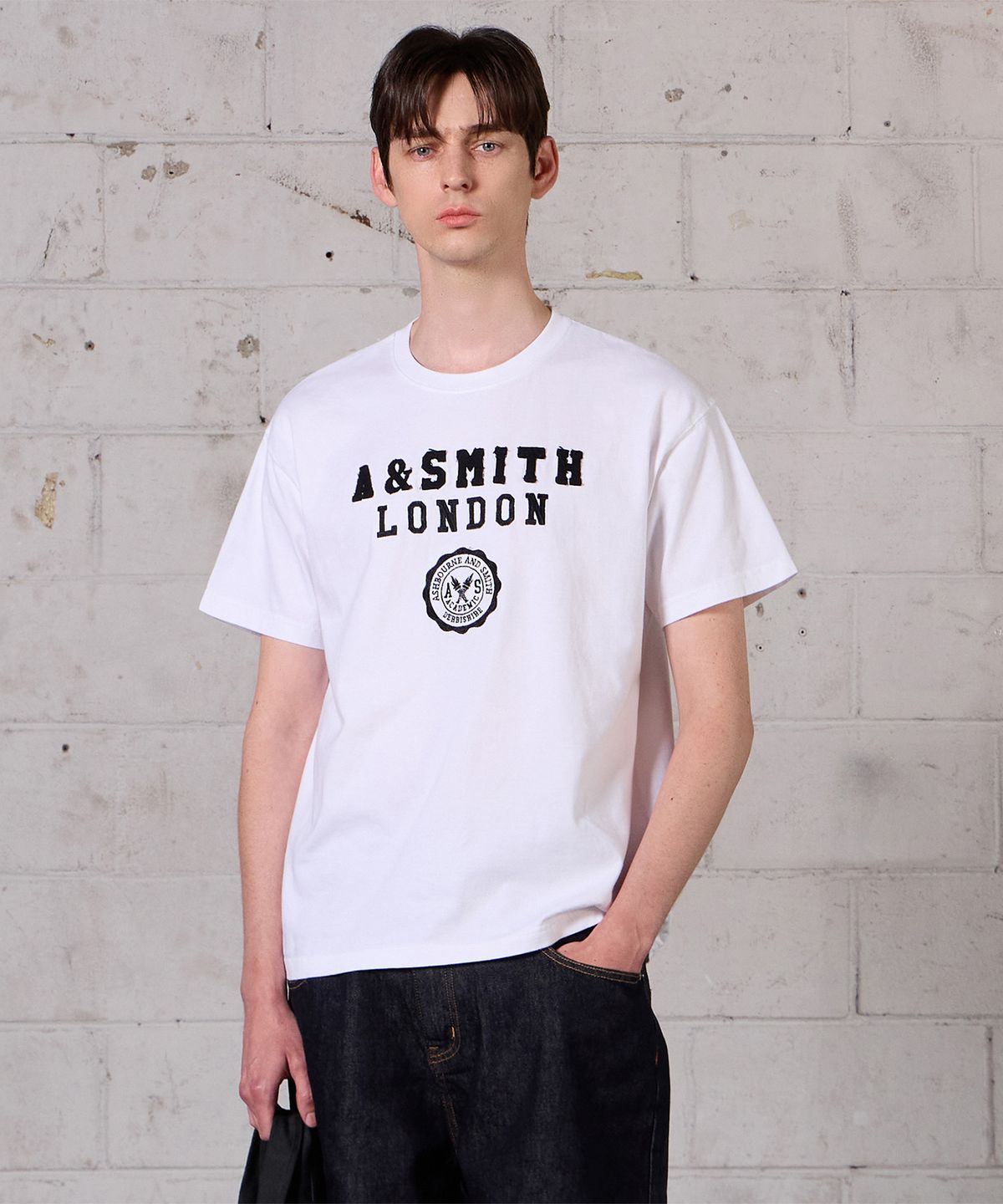애쉬본&스미스(ASHBOURNE & SMITH) [MEN] ACADEMY 반팔티 ASH1008_화이트