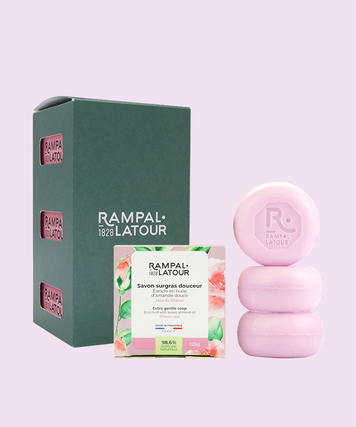 랑팔라투르(RAMPAL LATOUR) 사봉롱드 로즈 125g 3개 세트