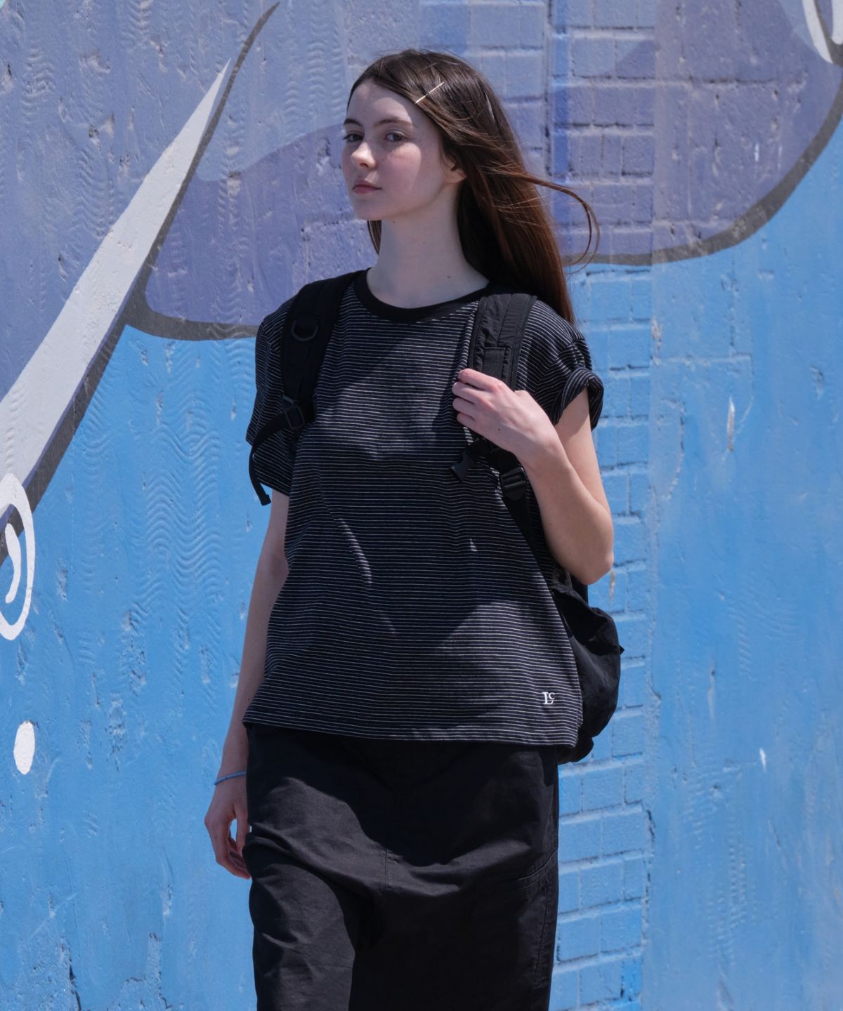 로우클래식(LOW CLASSIC) Lc STRIPED BASIC TEE_BLACK [LC262TS01BK]