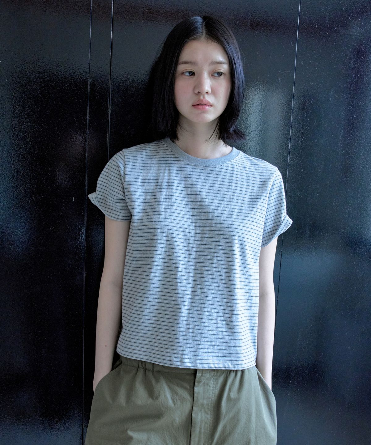 로우클래식(LOW CLASSIC) Lc STRIPED BABY TEE_MELANGE GREY [LC262TS05MG]