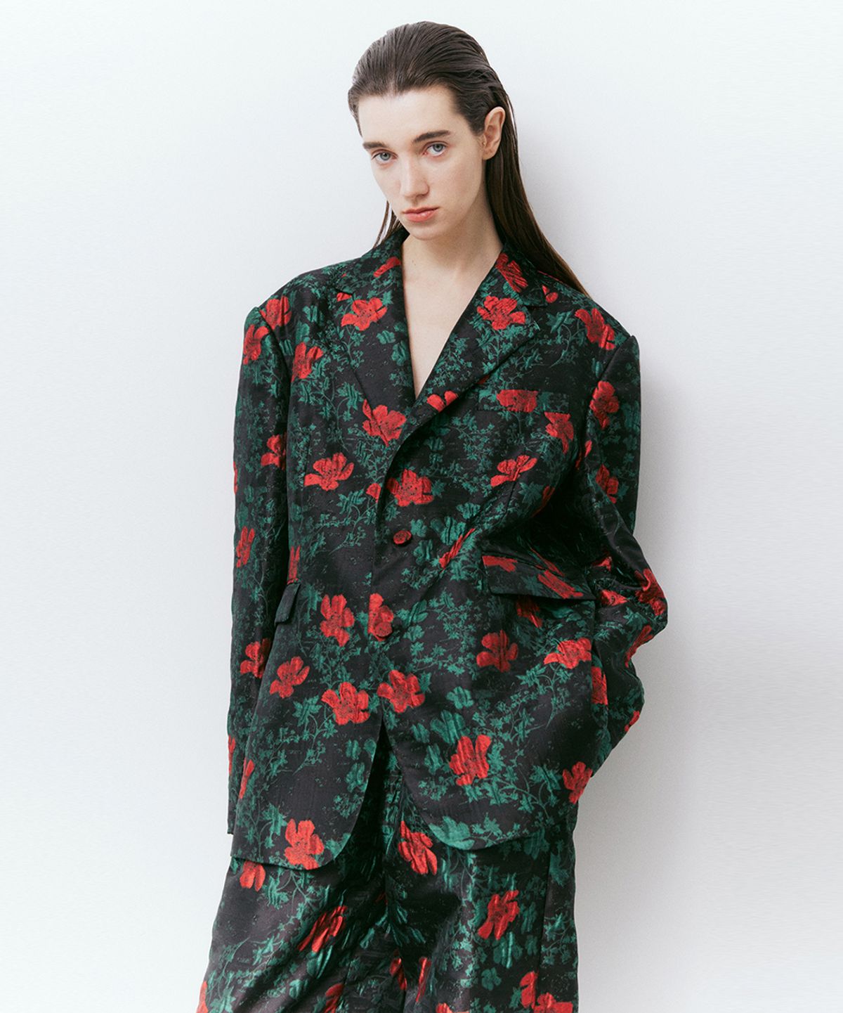 베데르미(VEDERMI) flower jacquard blazer