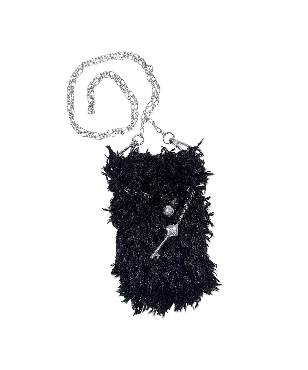 시묘무드(SIMYOMOOD) MINI CROSS CHAIN BAG [FEATHER_BLACK]