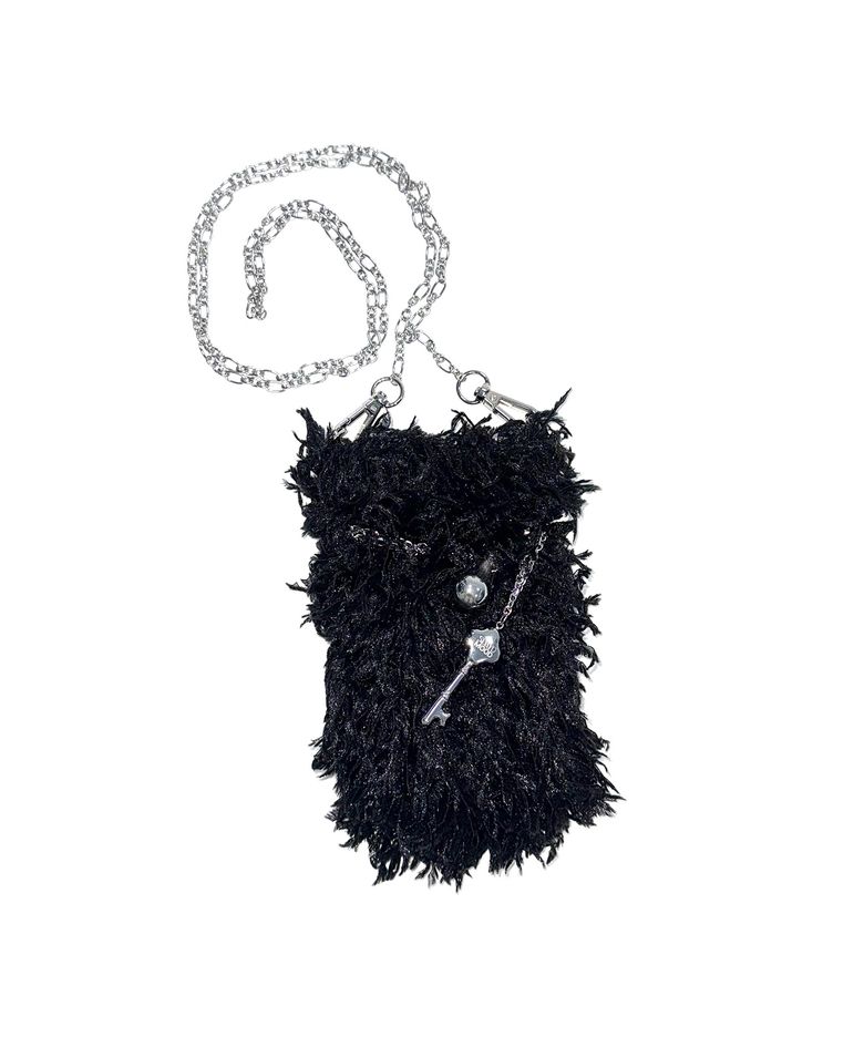 MINI CROSS CHAIN BAG [FEATHER_BLACK]