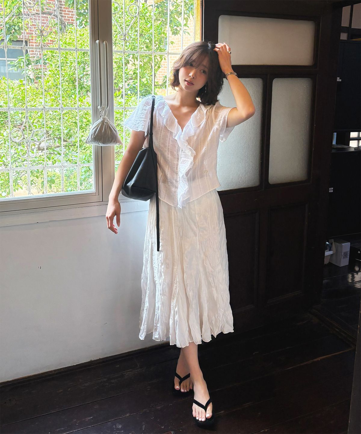 포에트서울(POETSEOUL) MOI WRINKLES SKIRT_white