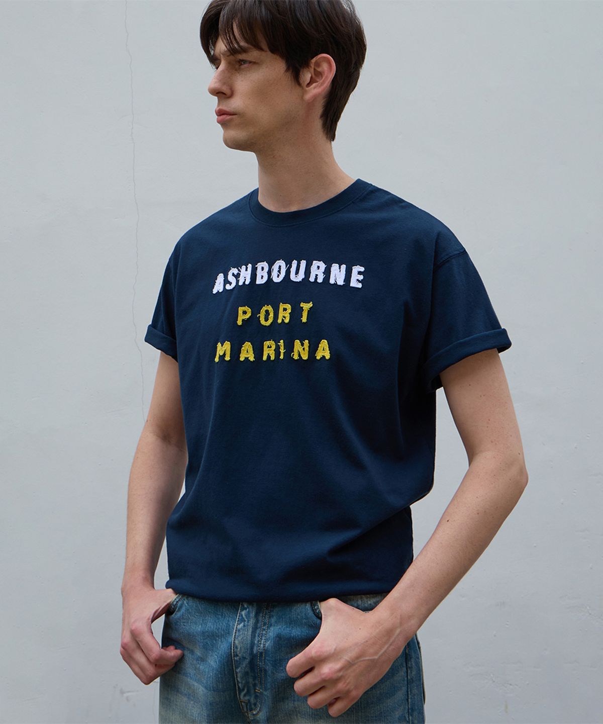 애쉬본&스미스(ASHBOURNE & SMITH) [MEN] PORT MARINA 반팔티 ASH1012_네이비