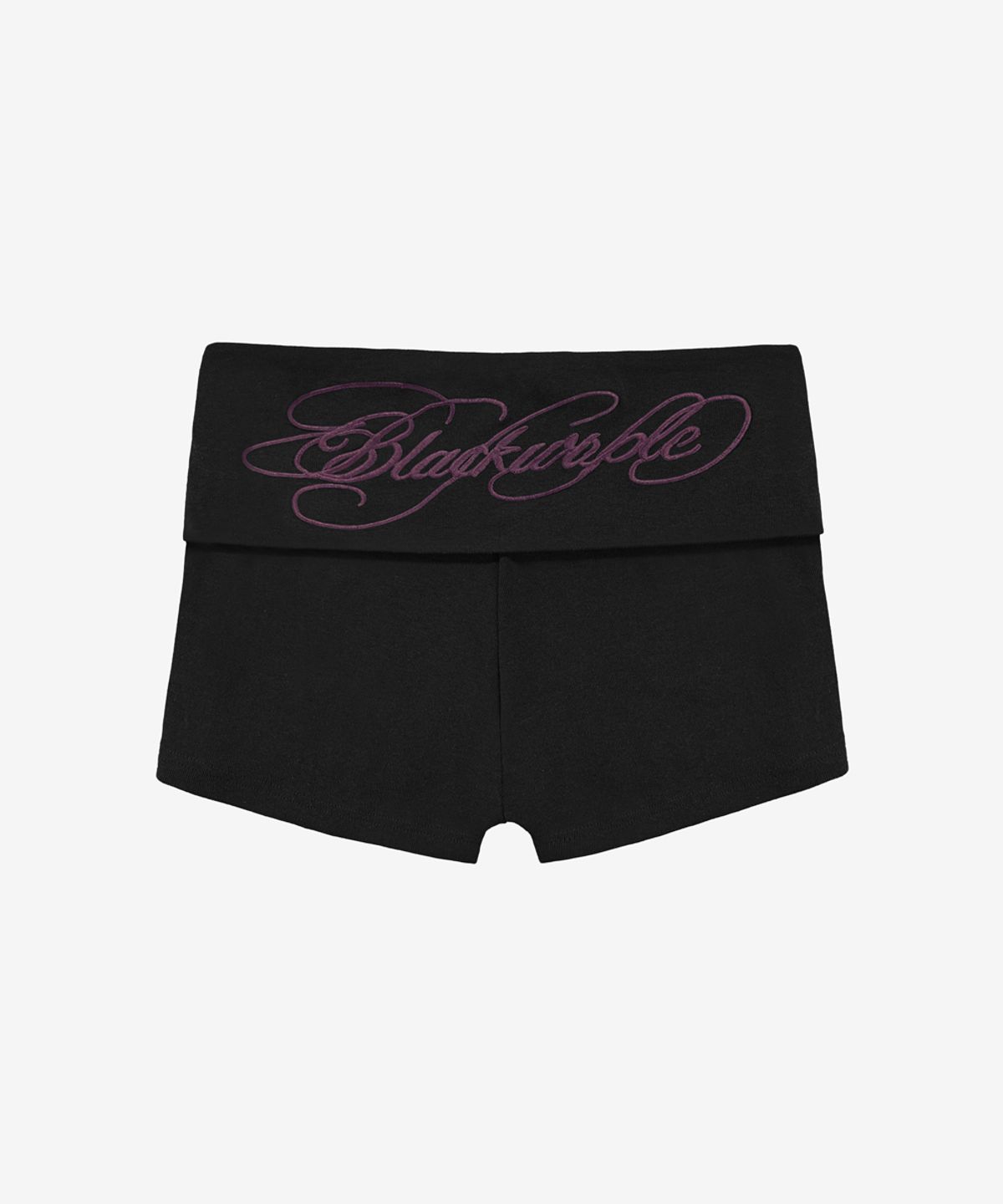 블랙 퍼플(BLACK PURPLE) 블러쉬 폴드 슬림 숏 팬츠_블랙 Blush Fold Slim Short Pants_Black
