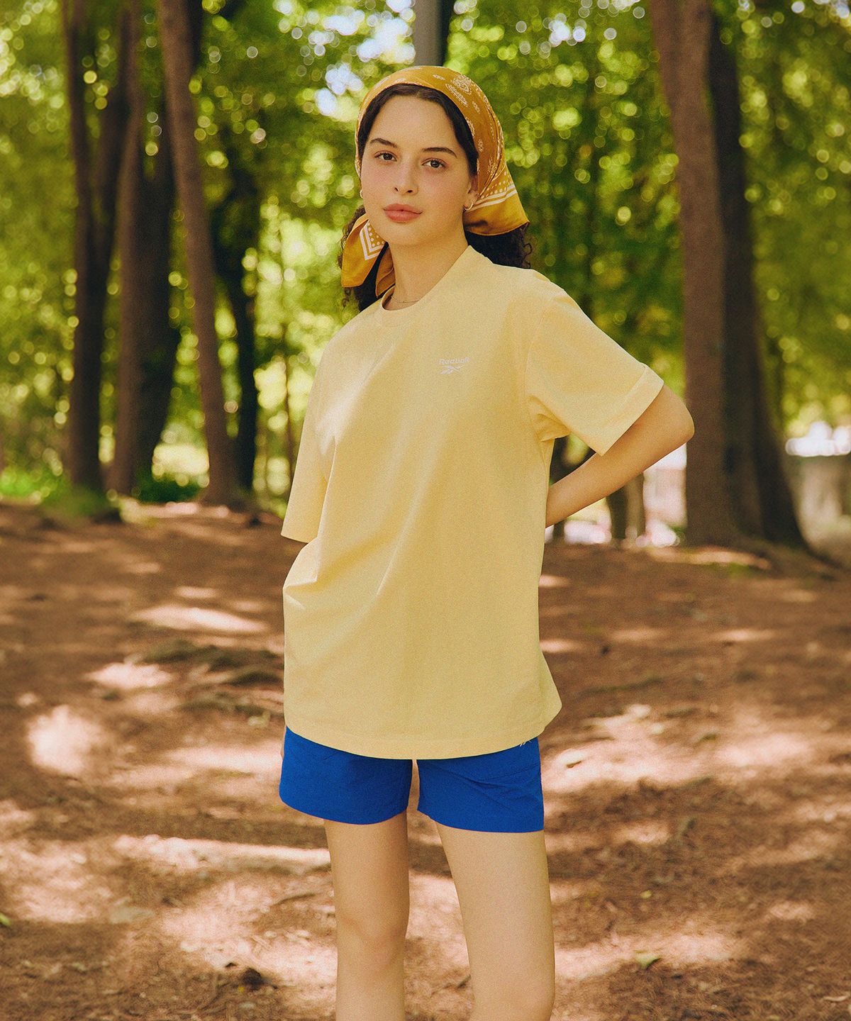 리복(REEBOK) 비치 그래픽 아이스코튼 반팔티 - 버터
