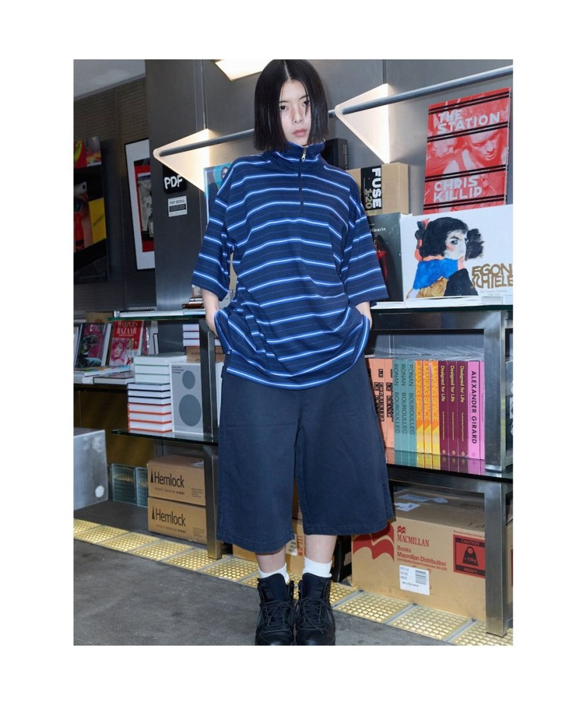 샌드 사운드(SAND SOUND) (UNISEX) 워크 워싱 죠츠  네이비