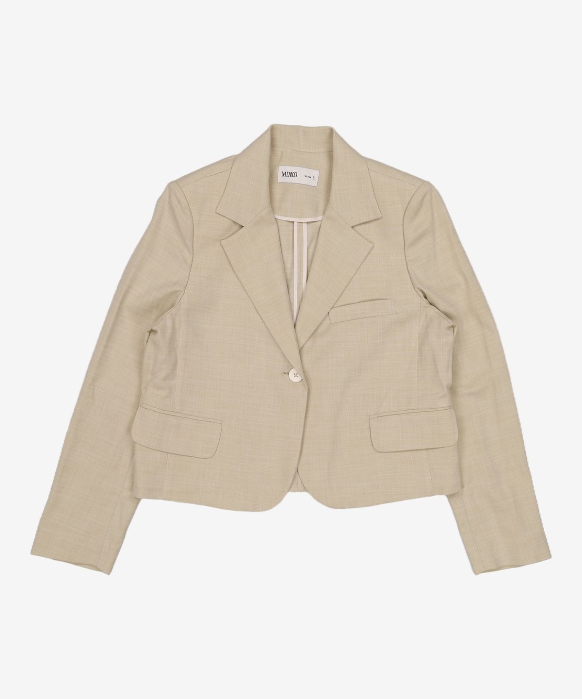미쏘(MIXXO) 싱글 1버튼 테일러드 숏자켓 MIWJKC412G S