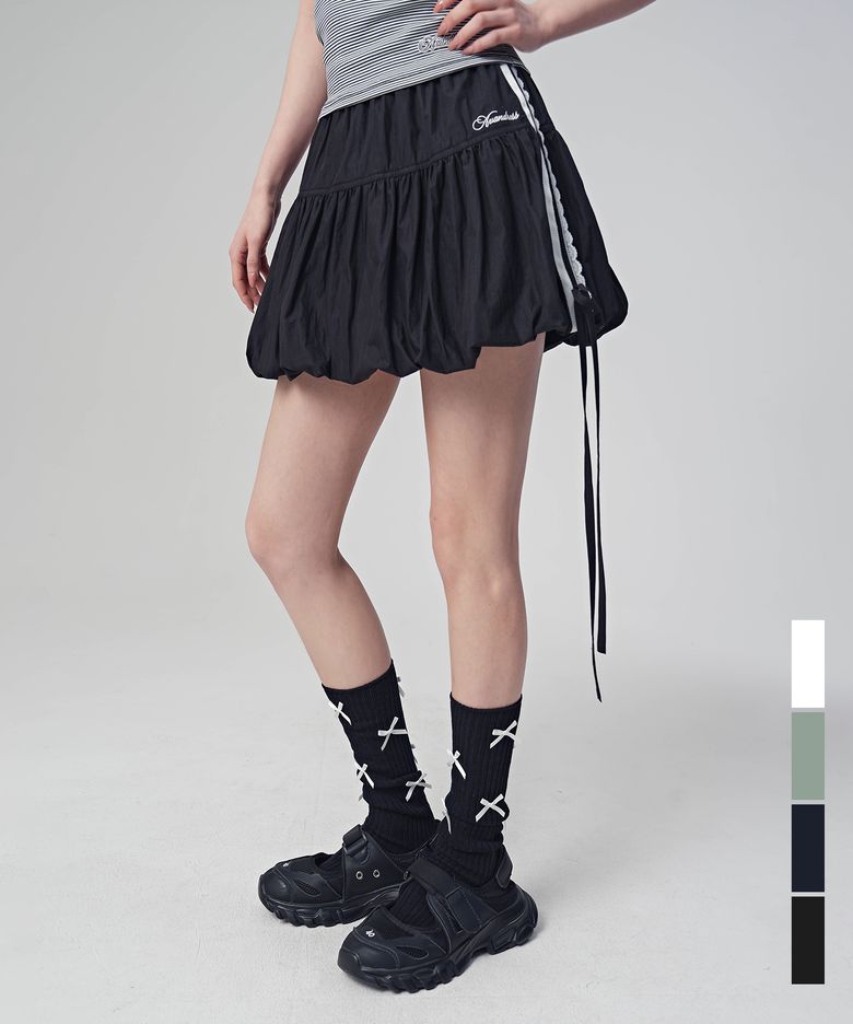 아일리 레이스 라인 벌룬 스커트_4Colors