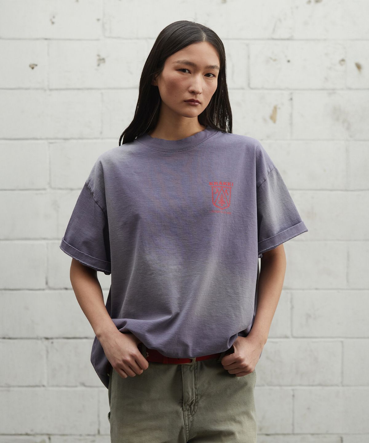 크래키(KRAKKI) [Unisex] flag Logo Tee_Purple [KR265PUT432]