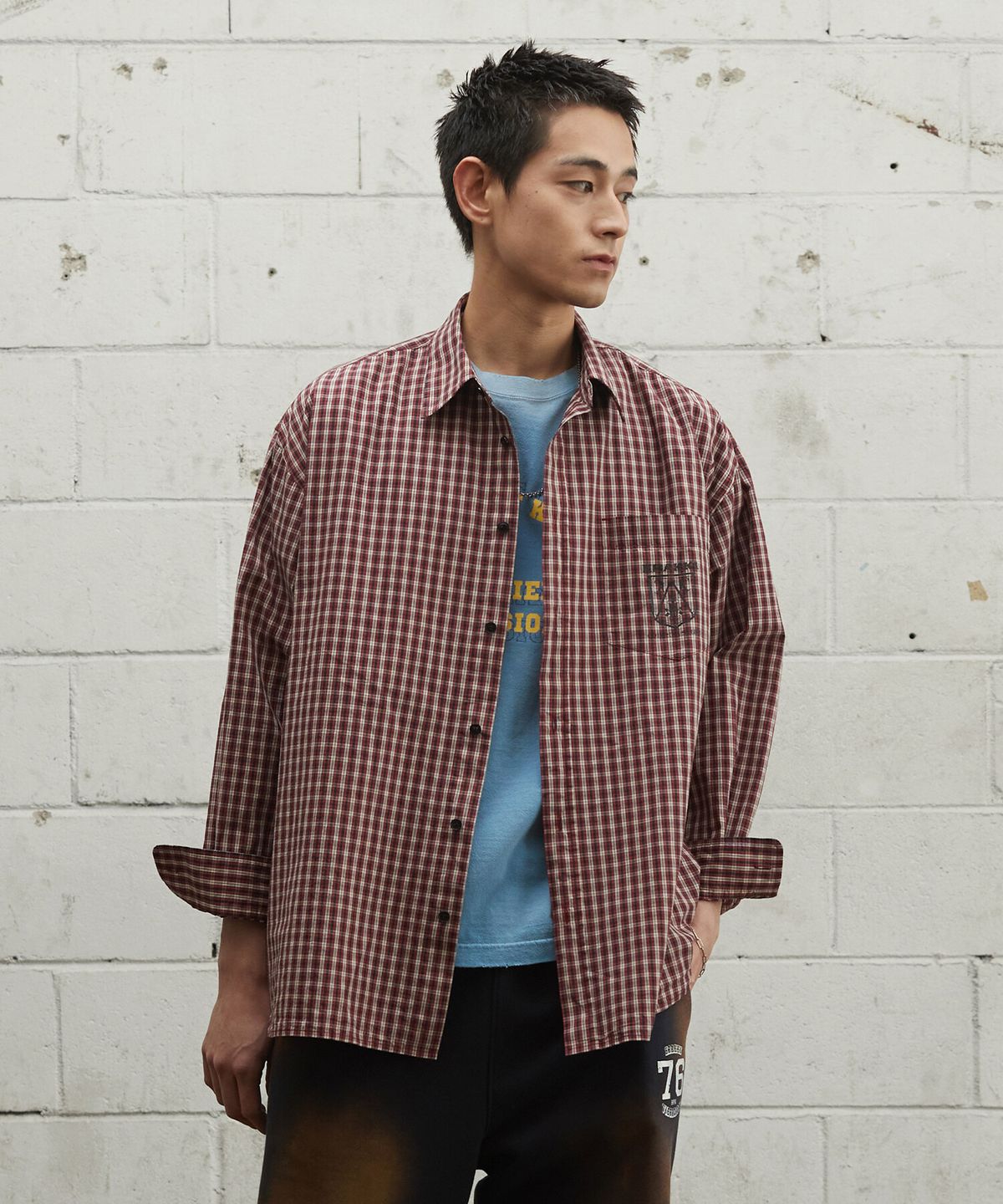 크래키(KRAKKI) [Unisex] Check Shirt_Red [KR265PUI402]