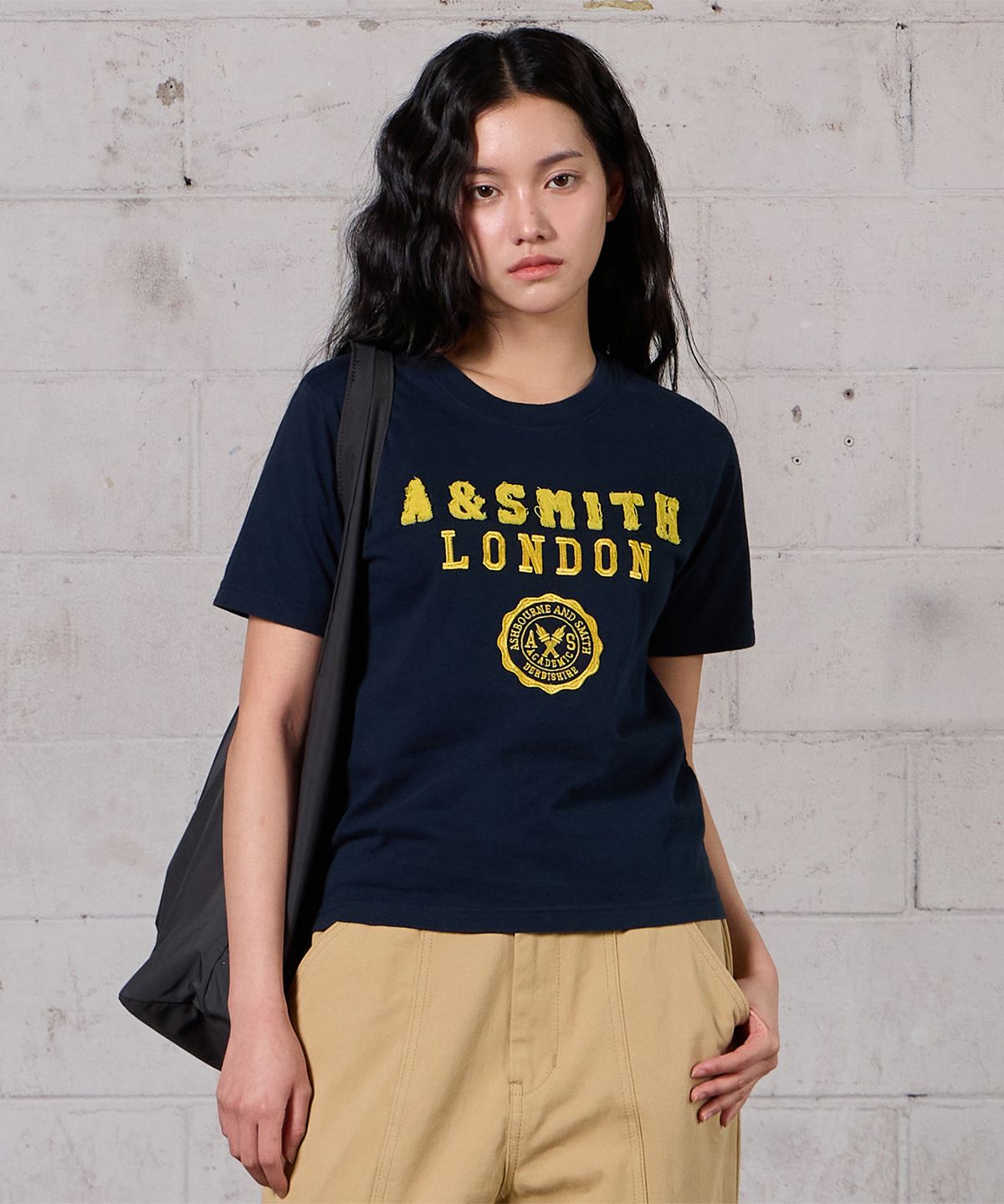 애쉬본&스미스(ASHBOURNE & SMITH) [우먼] ACADEMY 반팔티 ASH1008_네이비