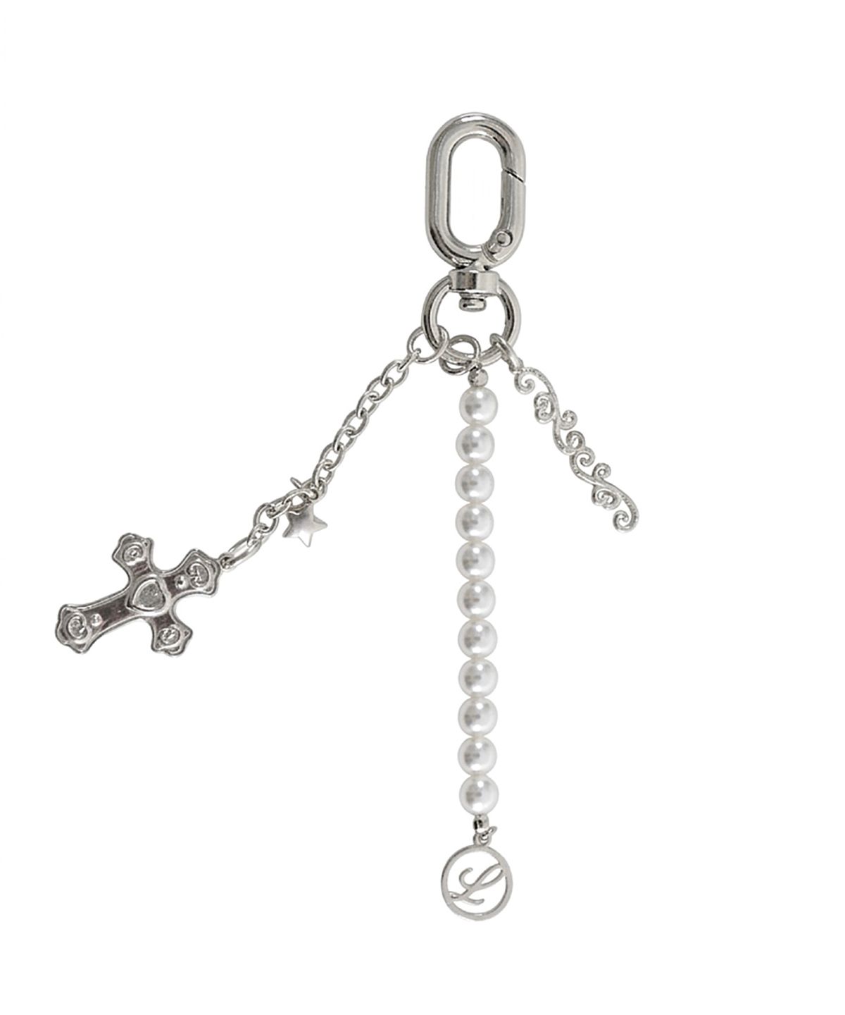 러브트릭스(LOVETRIX) Heart cross & pearl Keyring