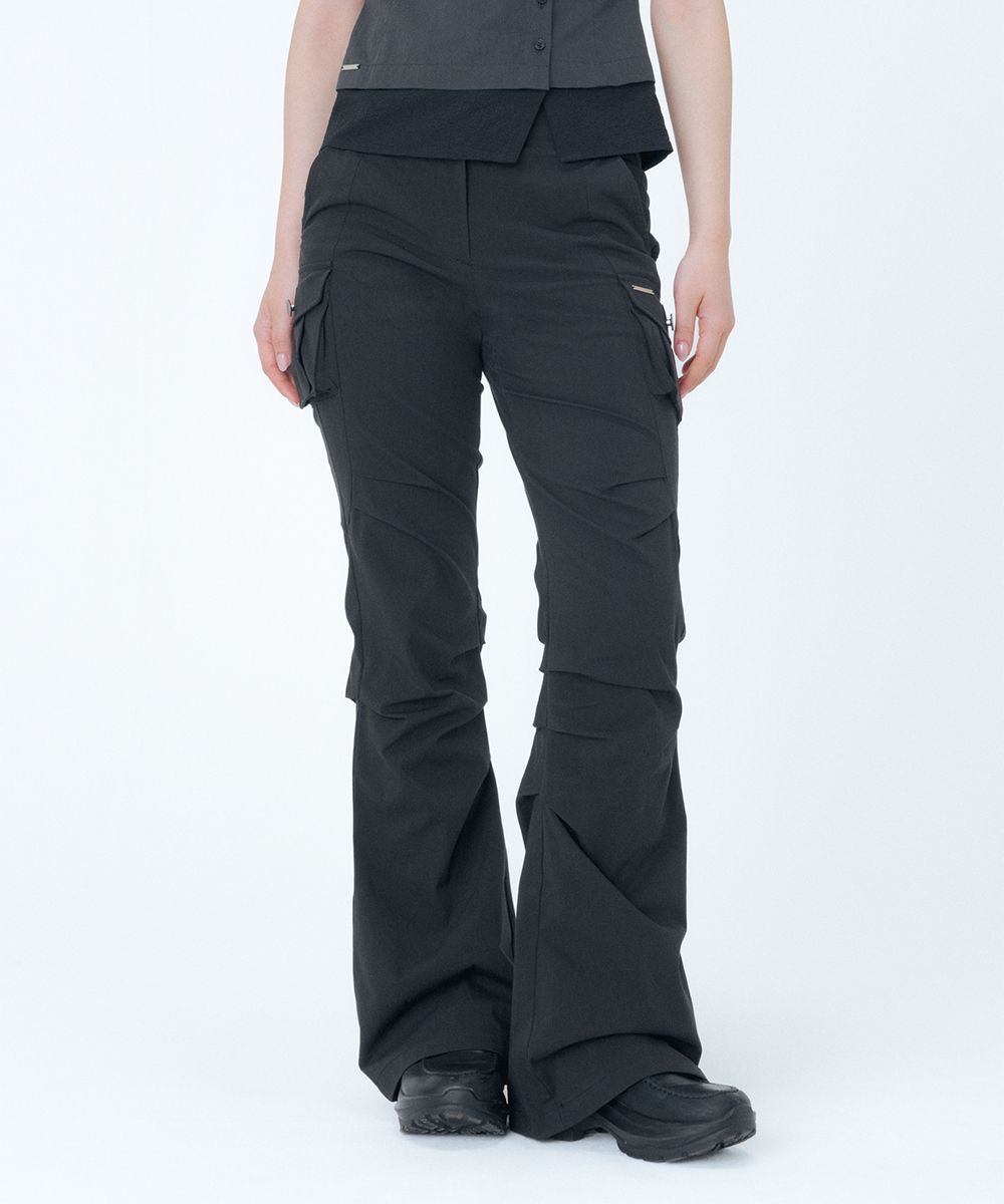 MUSINSA | MISEKI SEOUL Hannah side pocket flared pants BLACK