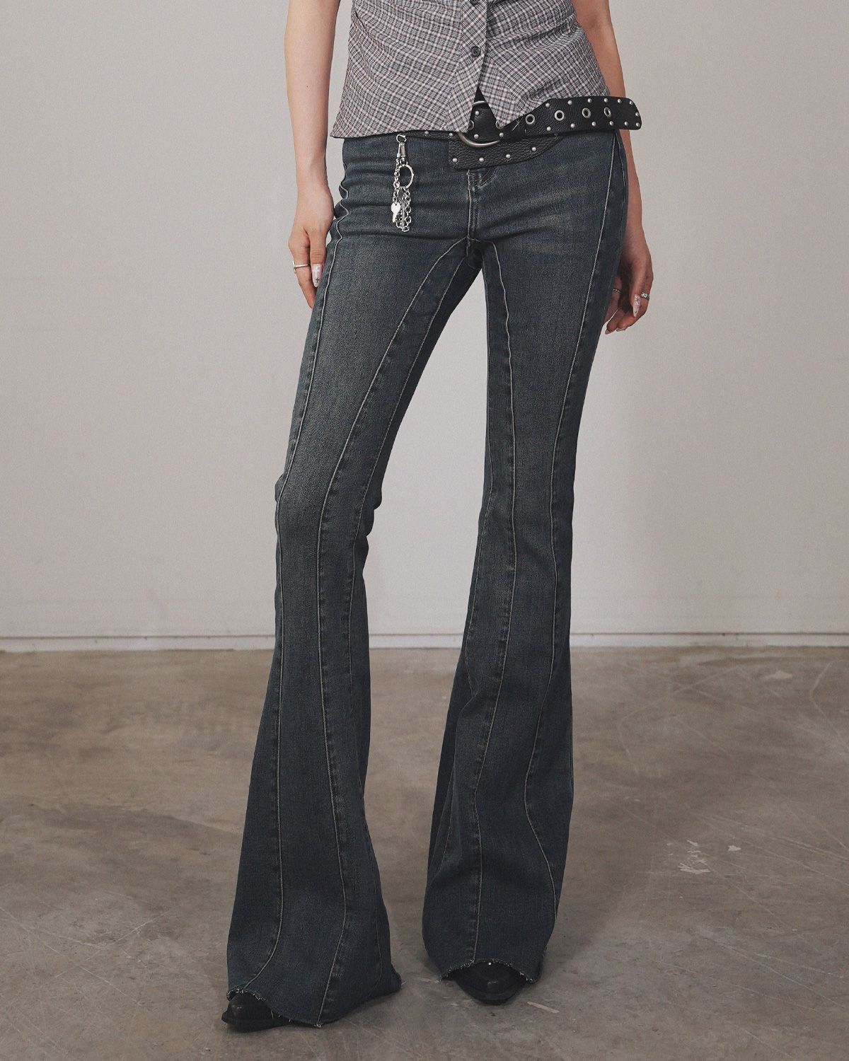 여린(YEORIN) Cutting line washed denim (Deep Blue)