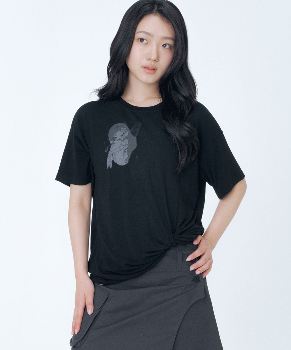 미세키서울(MISEKI SEOUL) Hannah fairy twist short sleeve BLACK