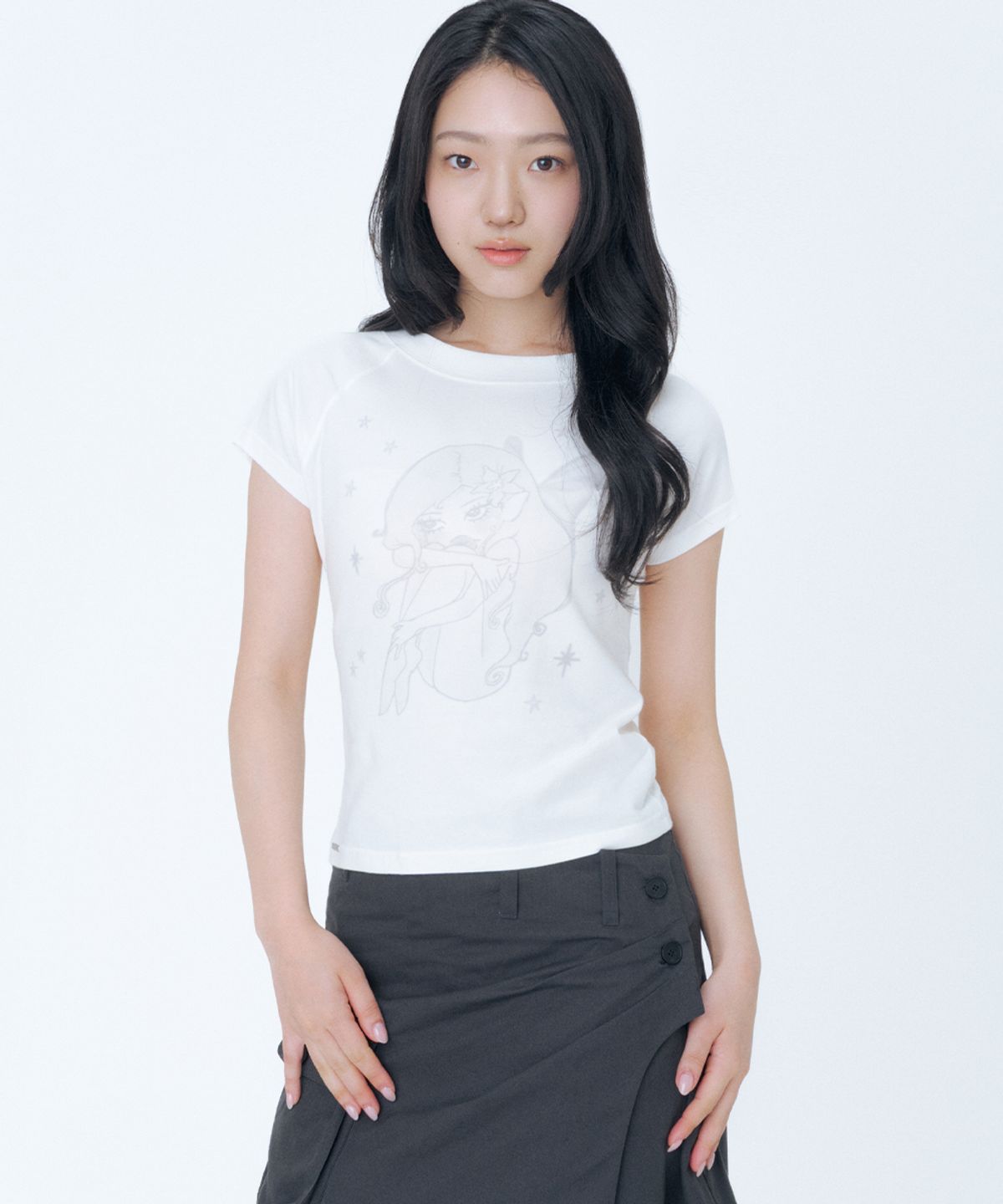 미세키서울(MISEKI SEOUL) Hannah fairy raglan short sleeve WHITE