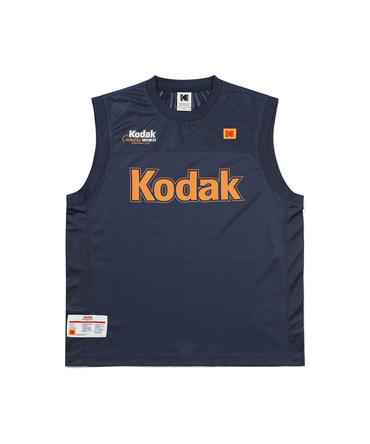 코닥(KODAK) 메쉬 슬리브리스 탑 NAVY