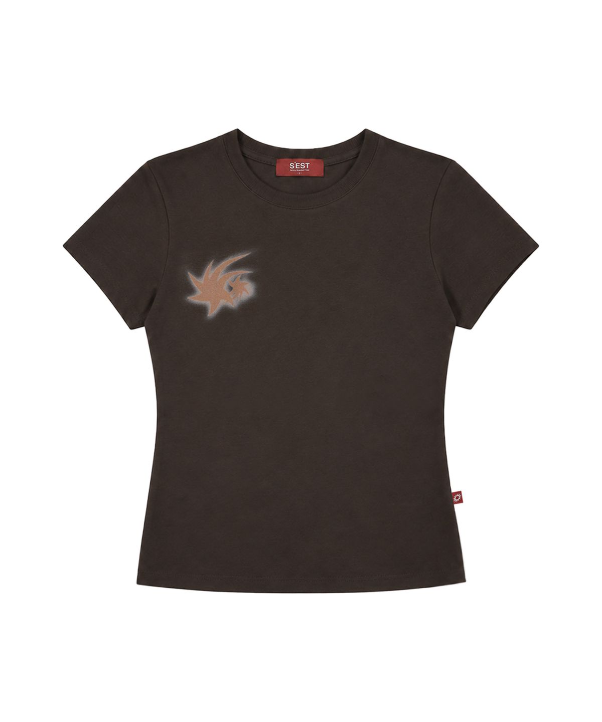 에스이에스티(S'EST) Shine Slim T-shirts Dark Brown