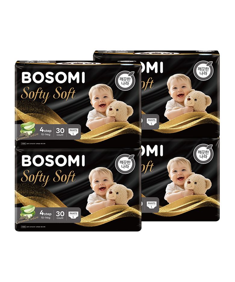 보솜이 소프티소프트 팬티 기저귀 4단계(10~14kg) 대형 30개입 X 4팩