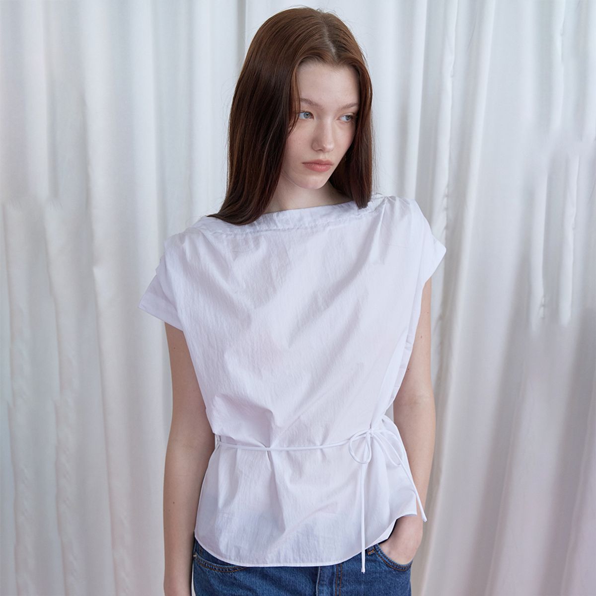노우드(NOEUD) Knotline Blouse (Ivory)