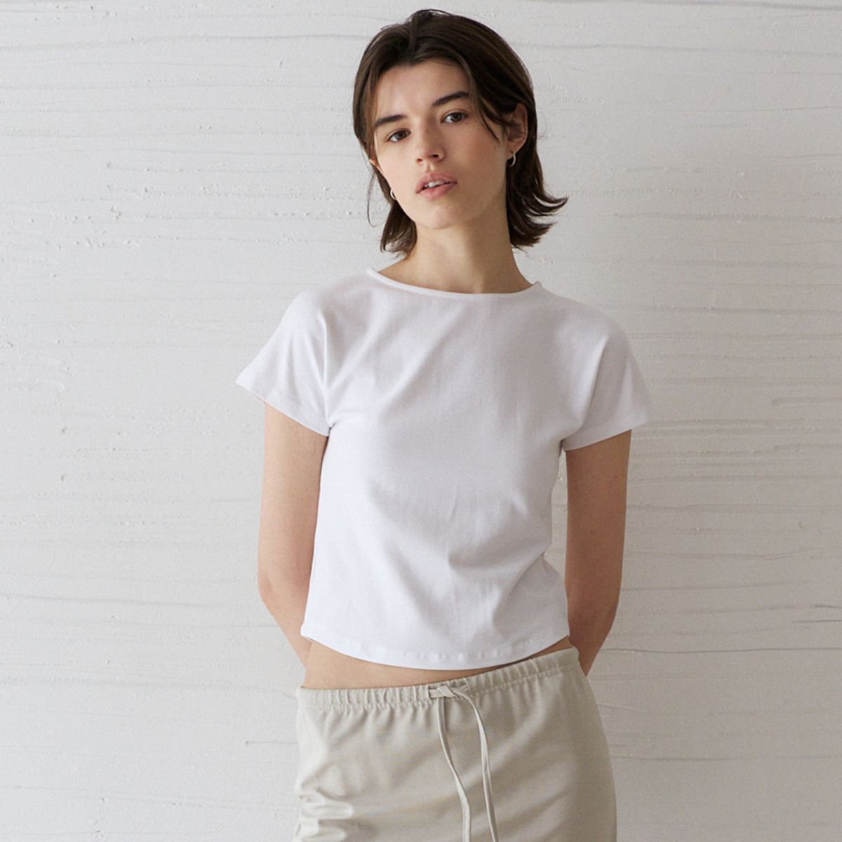 노우드(NOEUD) Seamless-Line Tee (Ivory)