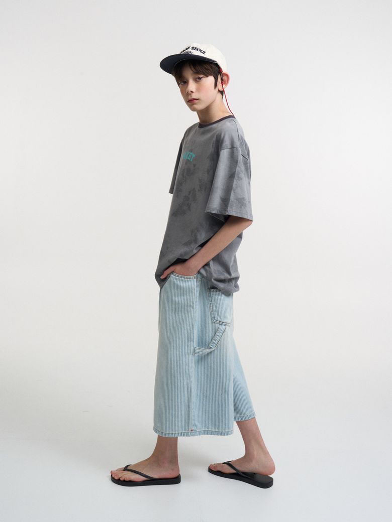 STRIPE CARPENTER BERMUDA PANTS_LIGHT BLUE