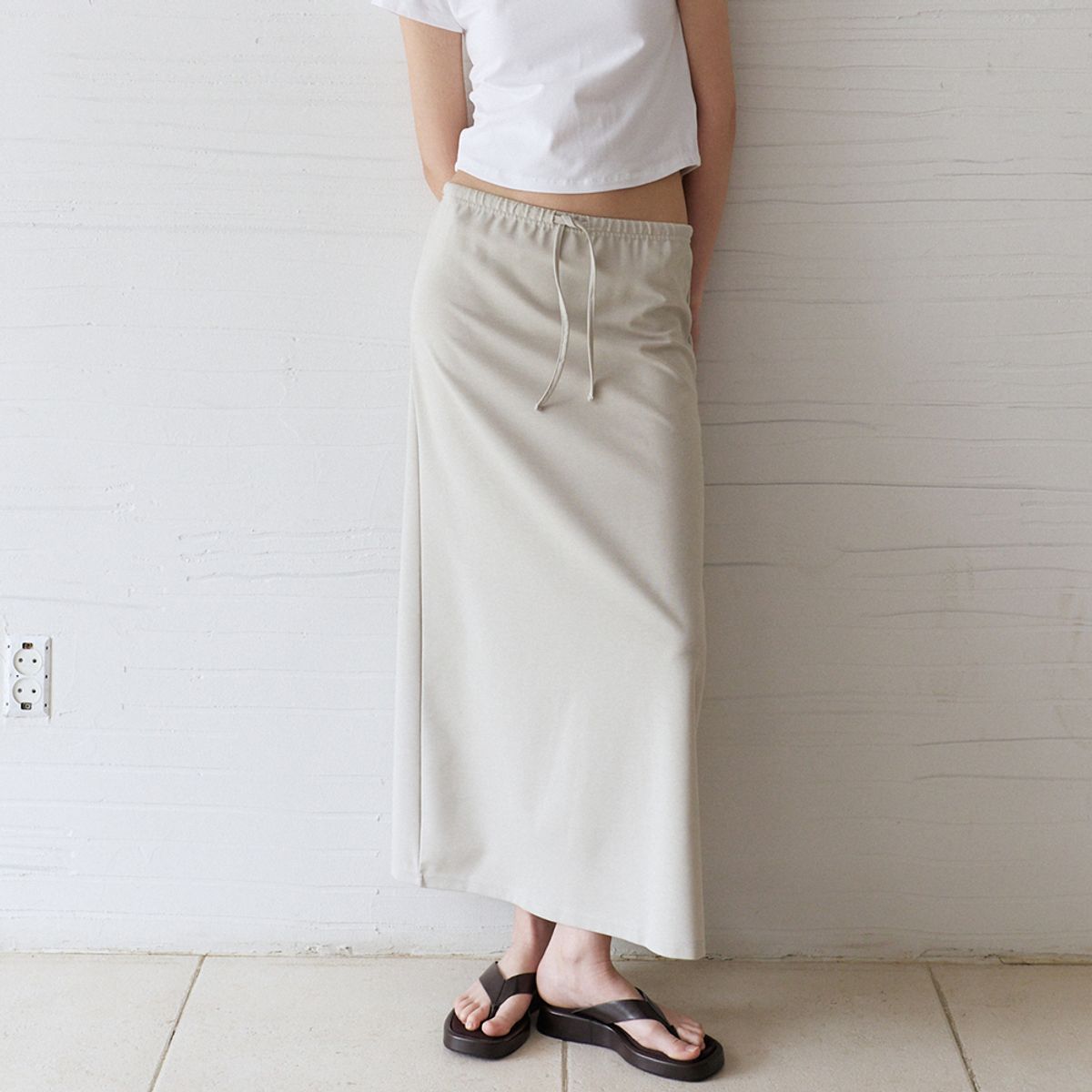 노우드(NOEUD) Summer Ease Skirt (Beige)