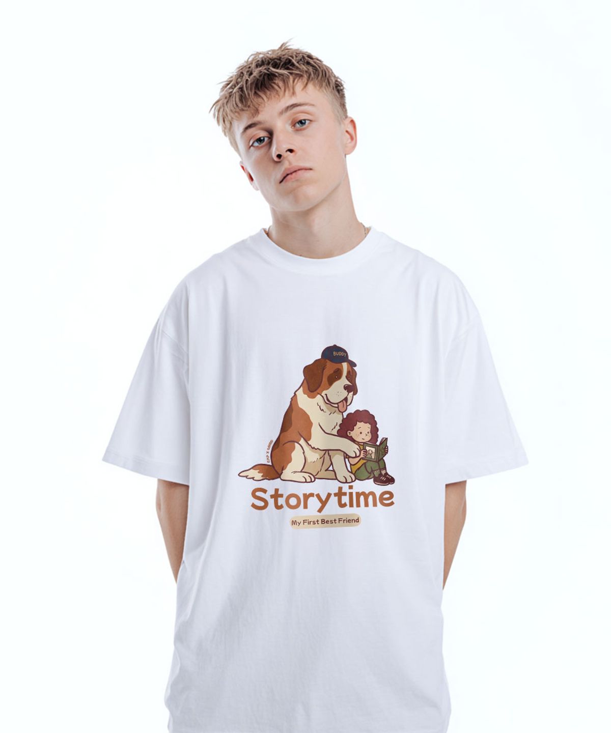 원헌드레드퍼센트(OHP) OHPxGOODD4 스토리타임 세미오버 반팔티