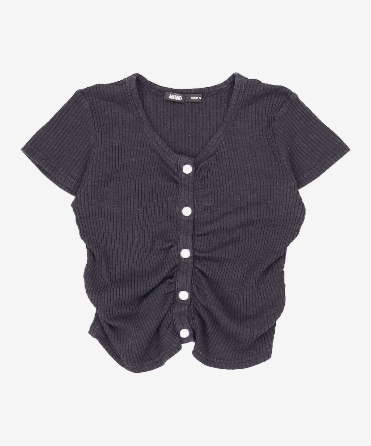 미쏘(MIXXO) 셔링 디테일 가디건 티셔츠_MIWHWD527A S
