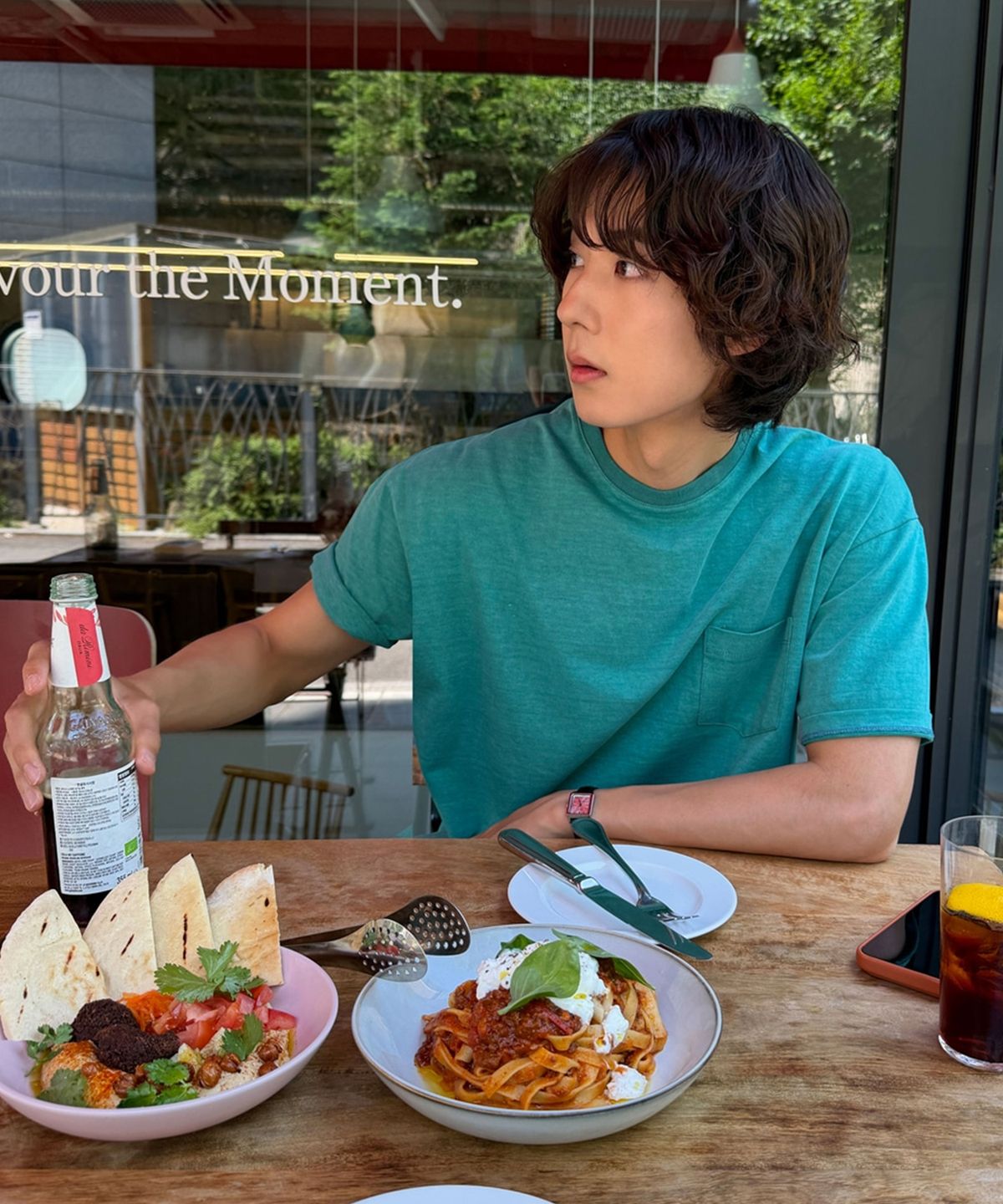 무드인사이드(MOOD INSIDE) 피그다잉 포켓 하프티_Green