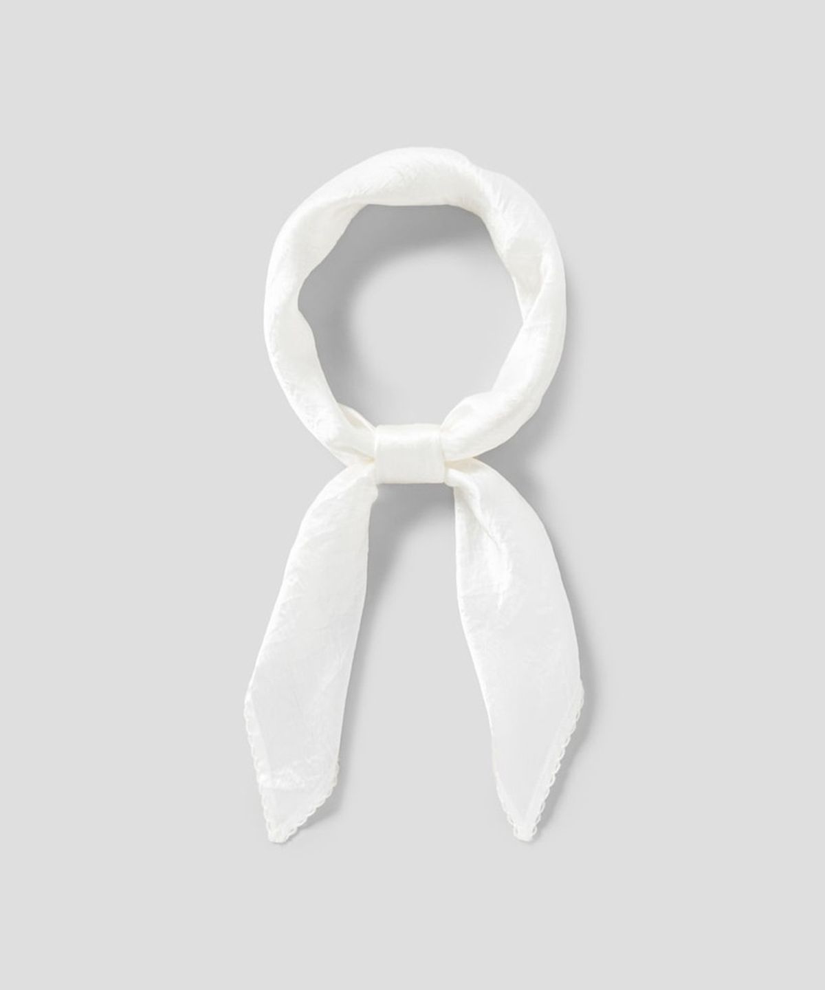 앙개(ANGGAE) Satin Lace Scarf  Ivory