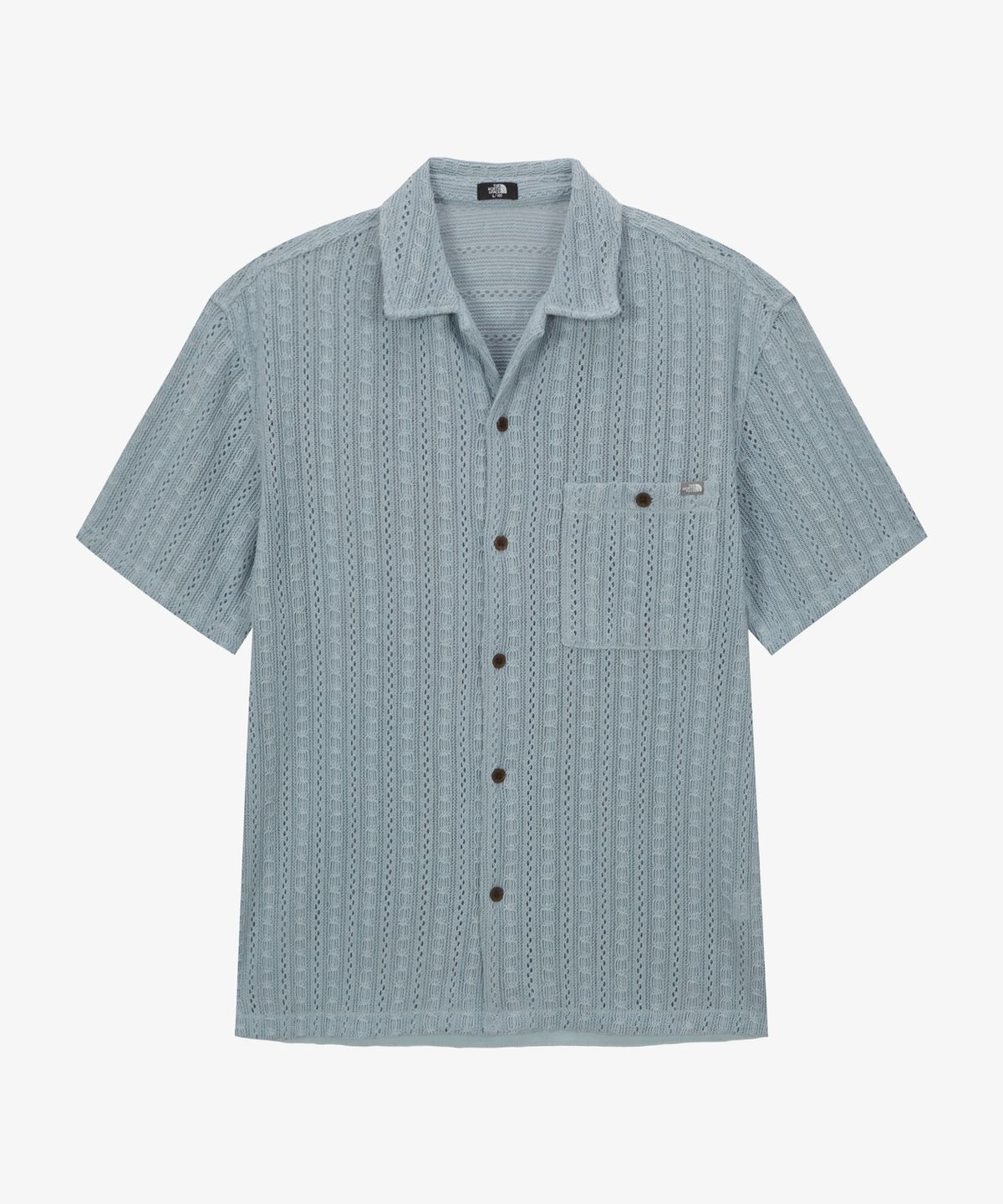 노스페이스(THE NORTH FACE) NH8SS08B 남성 크로쉐 반팔 셔츠 BLUE GRAY
