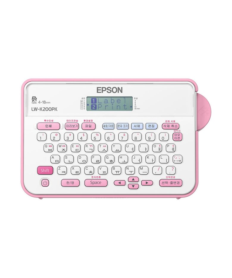 LW-K200PK 휴대용 핑크 라벨프린터 네이머 기본 테이프 포함