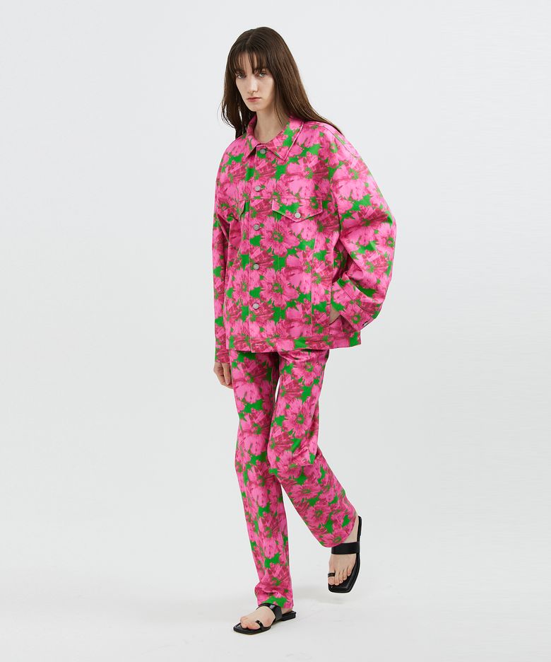 flower denim pants