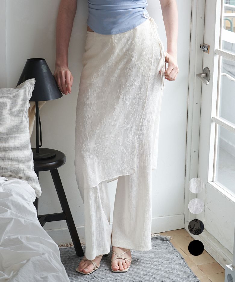 SHEERING WRAP SKIRT_4COLORS
