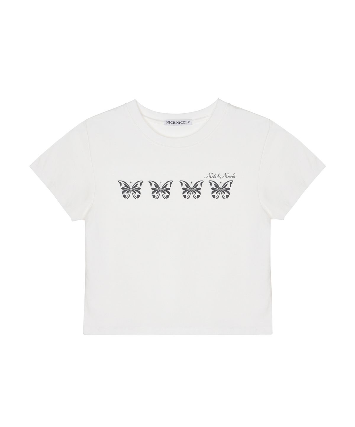 닉앤니콜(NICK&NICOLE) MINI BUTTERFLY GRAPHIC TOP_WHITE