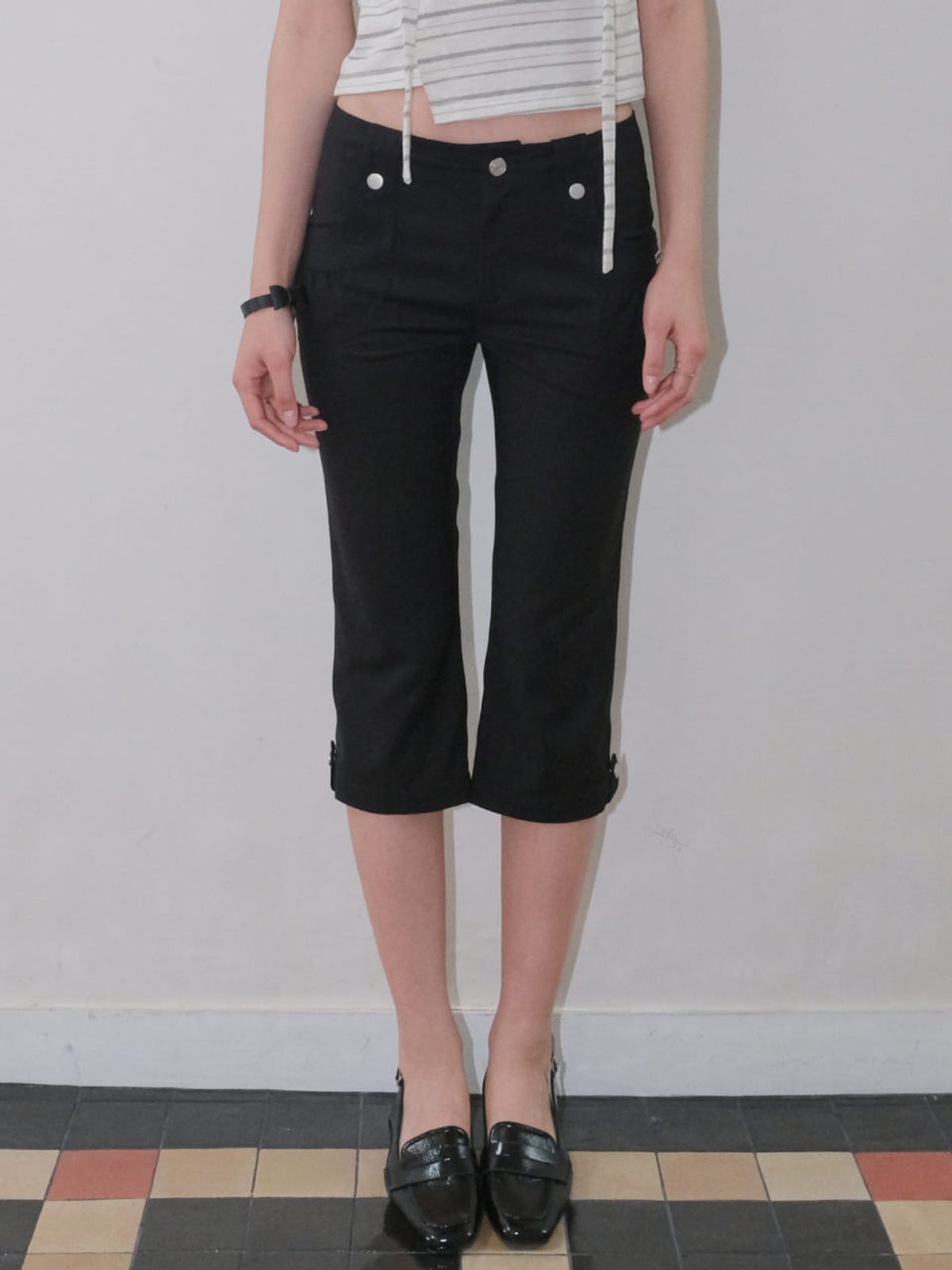 오디너리 홀리데이(ORDINARY HOLIDAY) CAPRI PANTS [BLACK]
