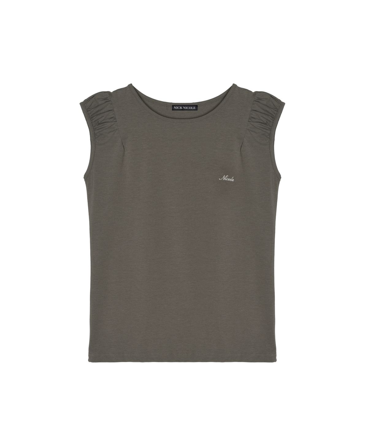 닉앤니콜(NICK&NICOLE) NICOLE SHIRRING SLEEVELESS TOP_BROWN