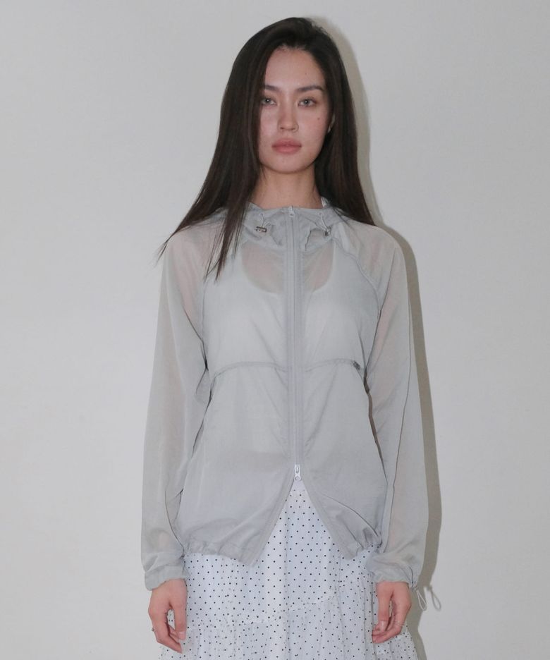 SHEER HOODIE JUMPER [LIGHT GREY]