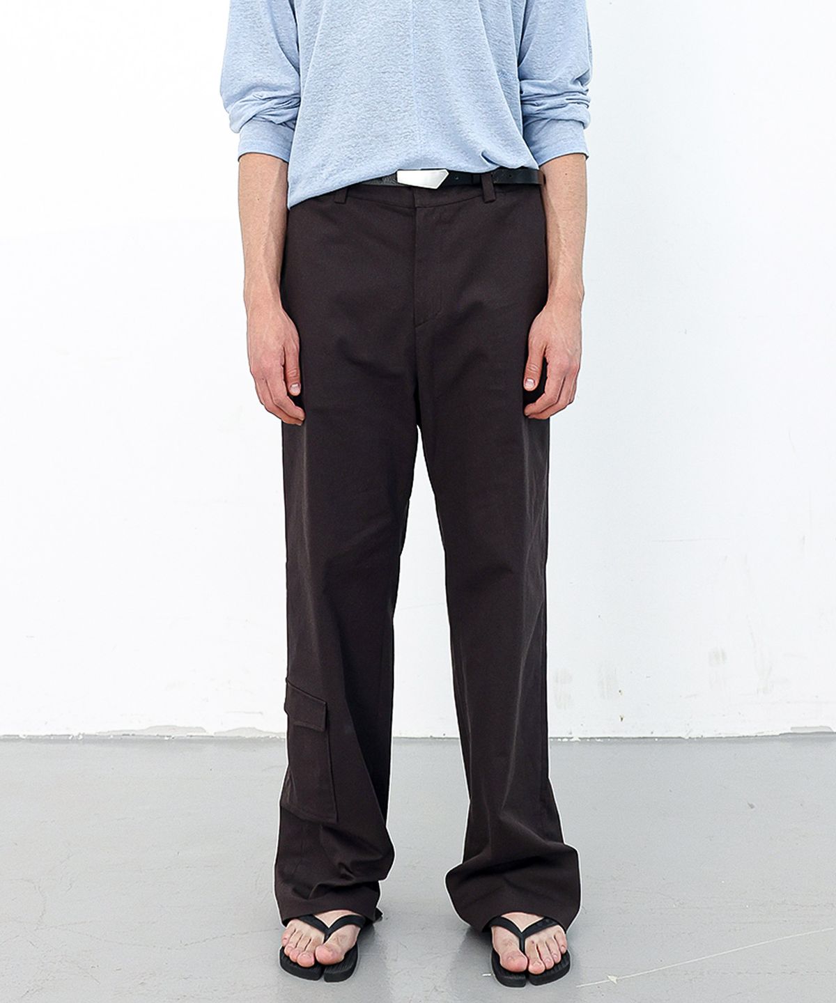애니타임로릭(ANYTIME LOREAK) POPPY WIDE COTTON PANTS - BROWN